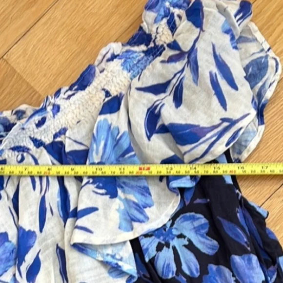 🆕 Anthropologie Floral Dress One Shoulder and Tiered Style. NWT - Picture 9 of 16